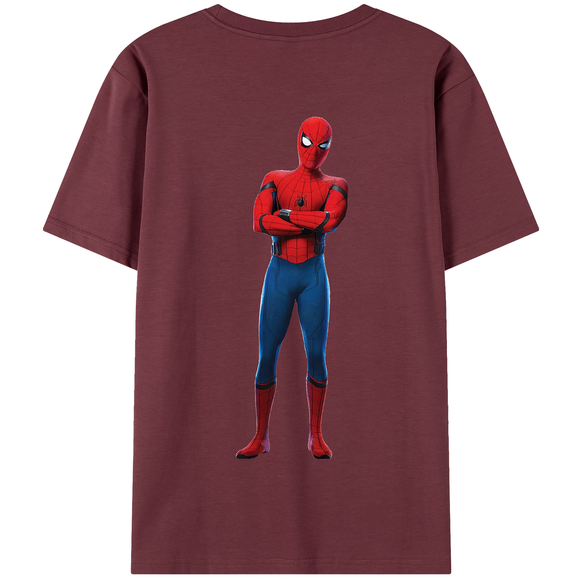 （画像用） Spider Man スパイダーマン 綿100％半袖Tシャツ（背面プリント）